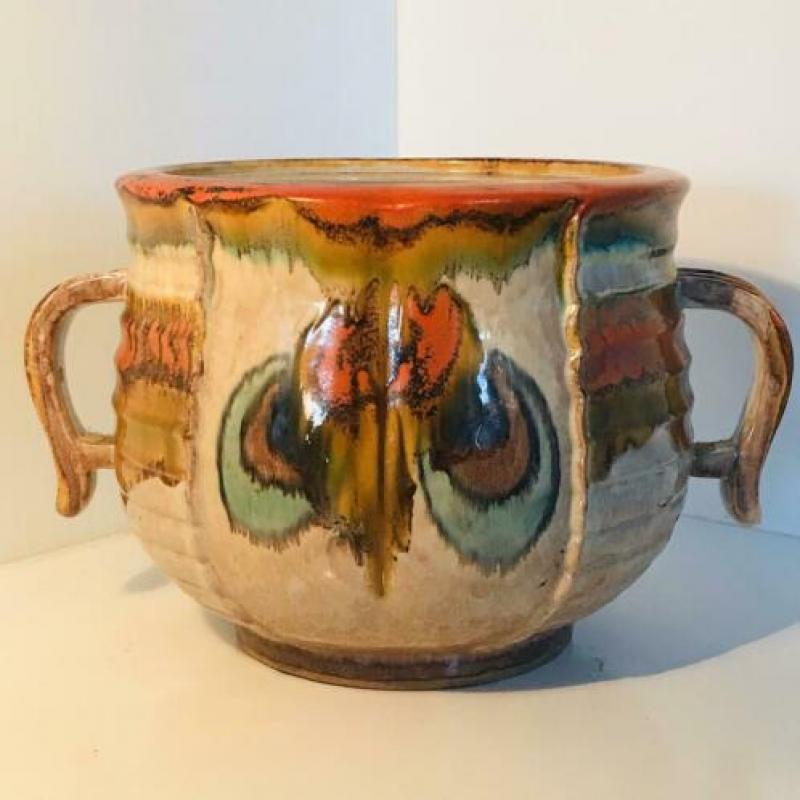 Aardenwerk pot plantenpot spuitglazuur D B Hohr