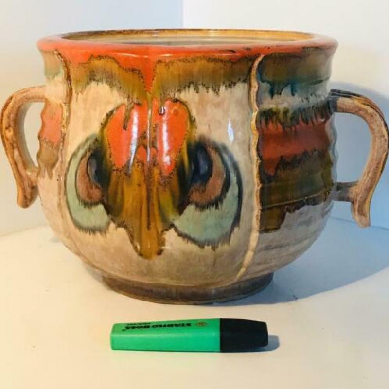 Aardenwerk pot plantenpot spuitglazuur D B Hohr