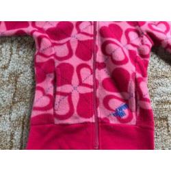 Fleece vest roze met hartjes maat 92/98