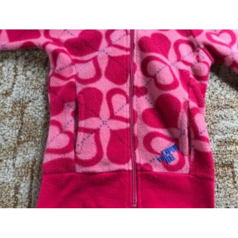 Fleece vest roze met hartjes maat 92/98
