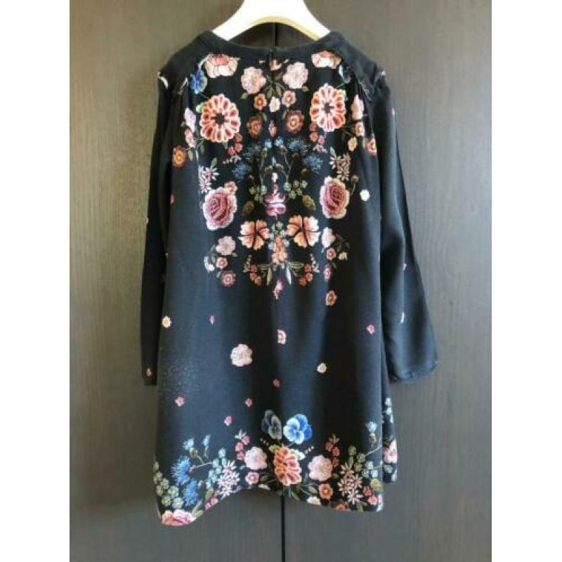 ZARA - (setje) d.bl. jurkje met bloemen & maillot - 134-140
