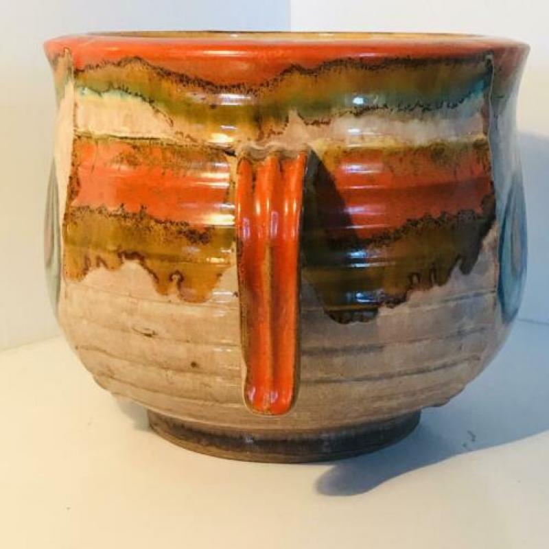 Aardenwerk pot plantenpot spuitglazuur D B Hohr