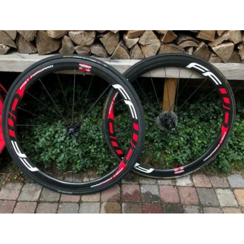FFWD carbon wielen F4R, Ultegra cassette + wielzak