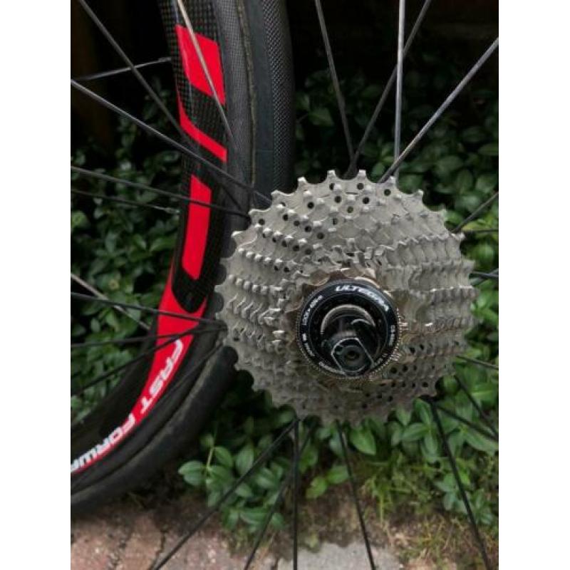 FFWD carbon wielen F4R, Ultegra cassette + wielzak