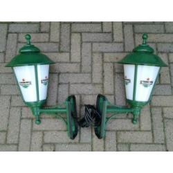 2 Heineken buitenlampen bier reclame lamp lantaarn cafe bar