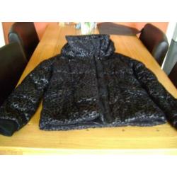 Zwarte panterprint FB Sister jas, maat XL = L