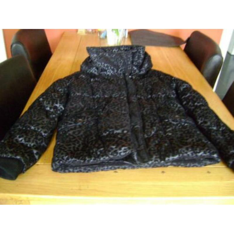 Zwarte panterprint FB Sister jas, maat XL = L