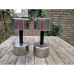 verchroomde dumbells 24 kg per stuk sportschool kwaliteit