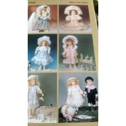 Romantische poppenkleding patronen met hoedjes naaien