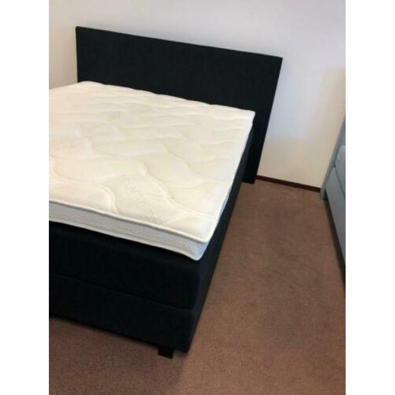 Boxspring vlak zwart 160 x 200