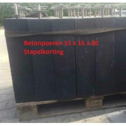 Oud Hollands Prefap Betonpoeren voor Balken 15x15x60