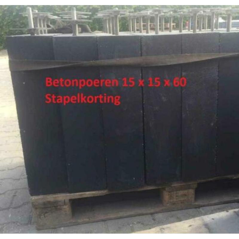 Oud Hollands Prefap Betonpoeren voor Balken 15x15x60