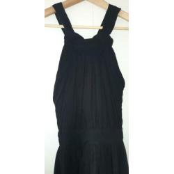 Prachtig voile zwart jurkje Zara open rug mt xs zgn