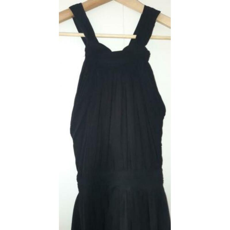 Prachtig voile zwart jurkje Zara open rug mt xs zgn