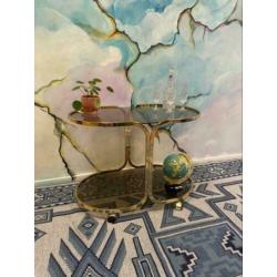 L_ vintage serveerwagen barcart hollywood regency bijzettafe