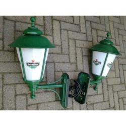 2 Heineken buitenlampen bier reclame lamp lantaarn cafe bar