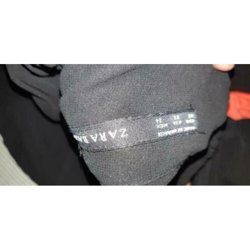 Prachtig voile zwart jurkje Zara open rug mt xs zgn