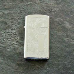 Zippo - Venetian silver slim vintage - U.S.A - 80er jaren