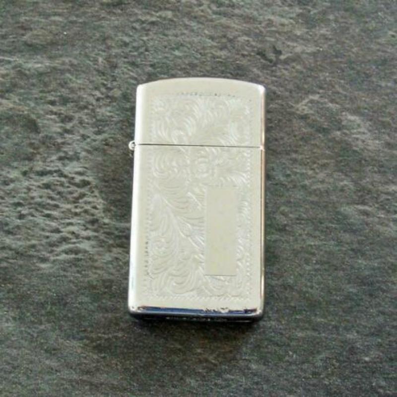 Zippo - Venetian silver slim vintage - U.S.A - 80er jaren