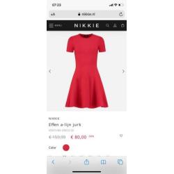 Nikkie jurk maat 36 / S ventura dress rood damesjurk