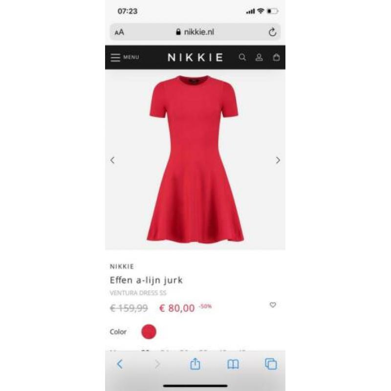 Nikkie jurk maat 36 / S ventura dress rood damesjurk