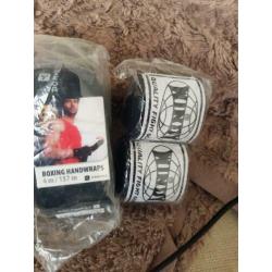 Windy Classic wit leer bokshandschoenen incl boxing handwrap