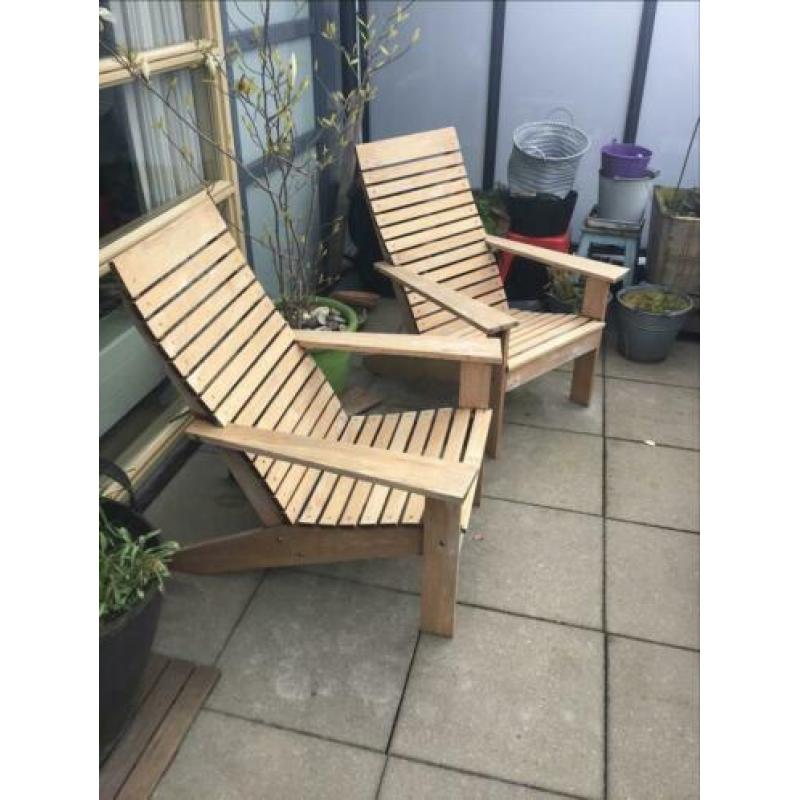 Teakhouten moderne uitvoering deckchairs