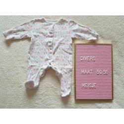 2x boxpakje / pyjamapakje roze/wit poesjes maat 50-56