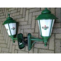 2 Heineken buitenlampen bier reclame lamp lantaarn cafe bar