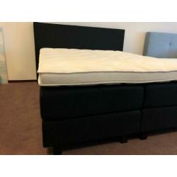 Boxspring vlak zwart 160 x 200