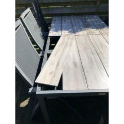 Bois le duc | Tuinset met 7 standen verstelbare tuinstoelen