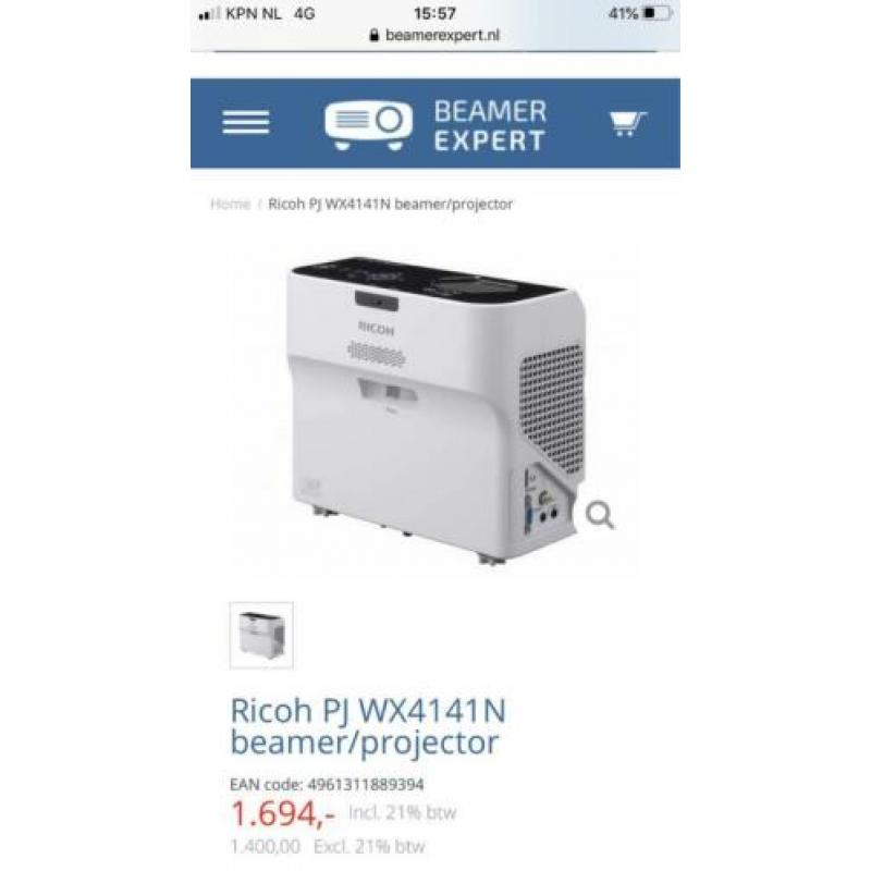 Ricoh Short Throw Beamer PJ WX4141n