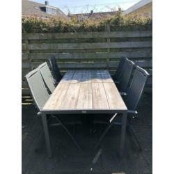 Bois le duc | Tuinset met 7 standen verstelbare tuinstoelen