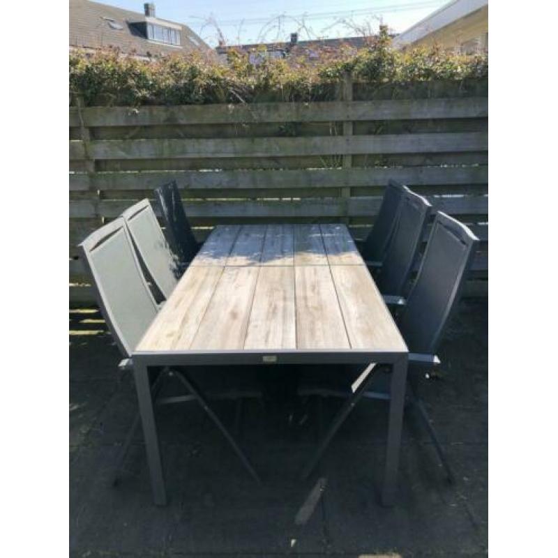 Bois le duc | Tuinset met 7 standen verstelbare tuinstoelen