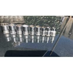 Gedore doppen 9 stuks 10/13/14/19/21/22/23/24/27
