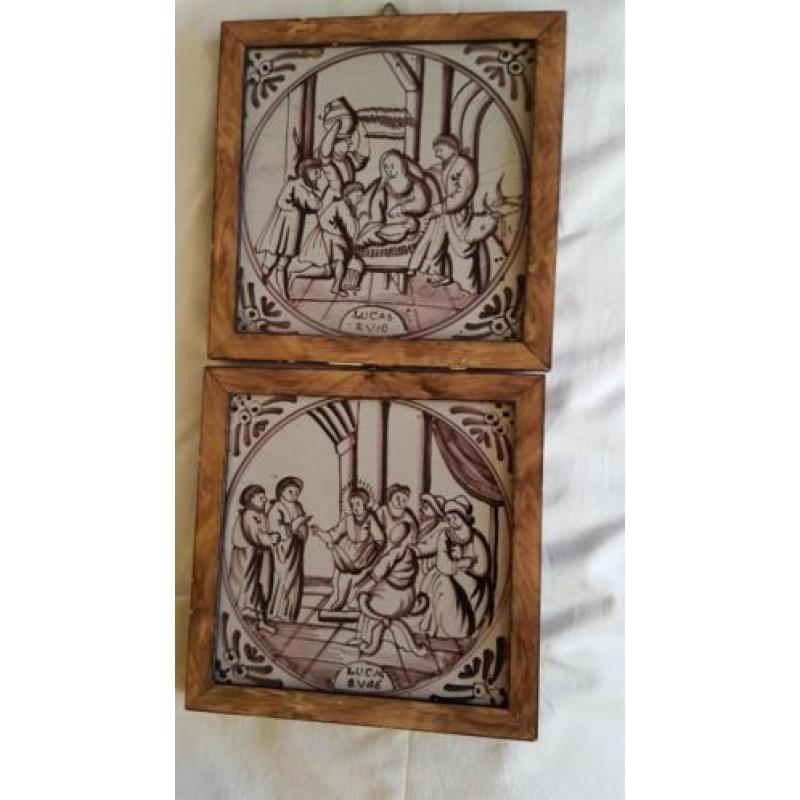2 oude bijbelse tegels