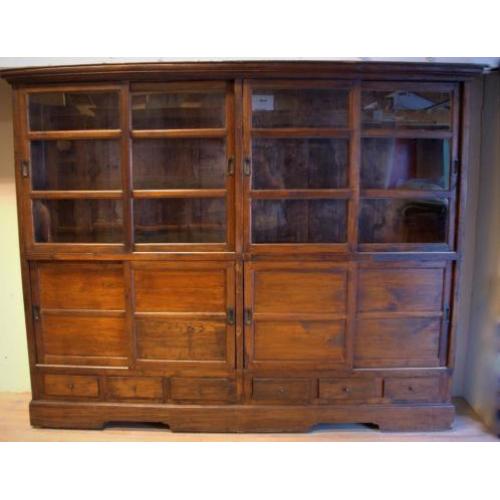 Teak houten buffetkast ANTIEK,servieskast,boekenkast,vitrine