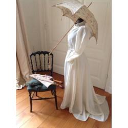 Antieke jurk oude Franse brocante trouwjurk sale!! 250.00