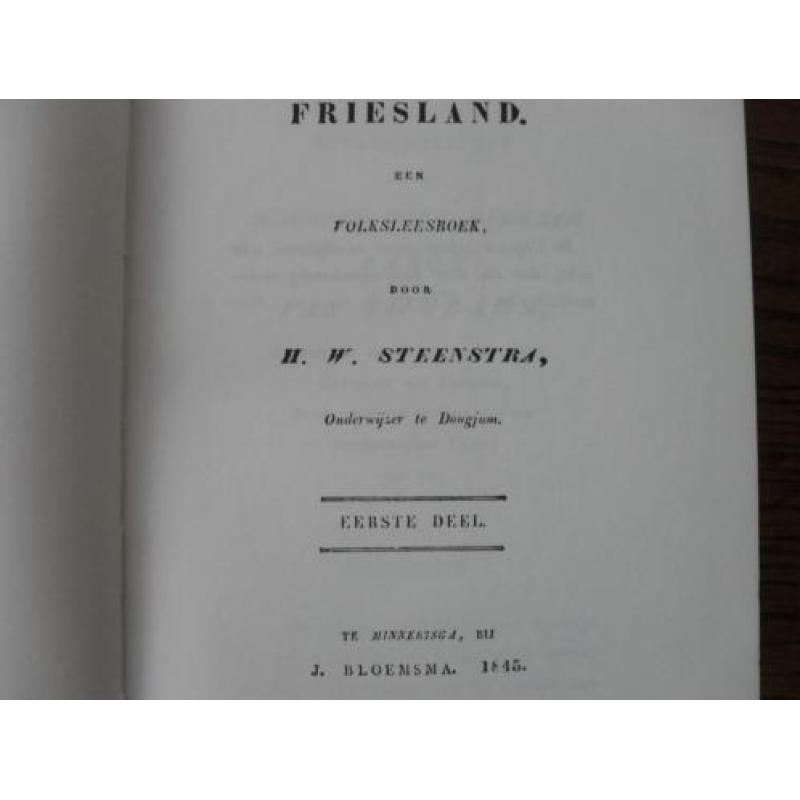 Geschiedenis van friesland door h.w.steenstra