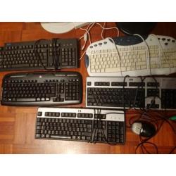 Diverse computermonitoren en keyboards (MOET WEG!!)
