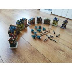 Kerstdorp met 10 kersthuisjes & nog losse accessoires
