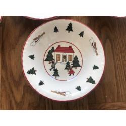 Mason's christmas village 1983 kerstservies papschaaltjes