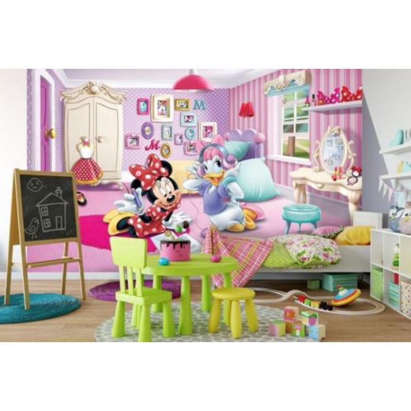 Minnie Mouse en Katrien fotobehang XL Minnie behang