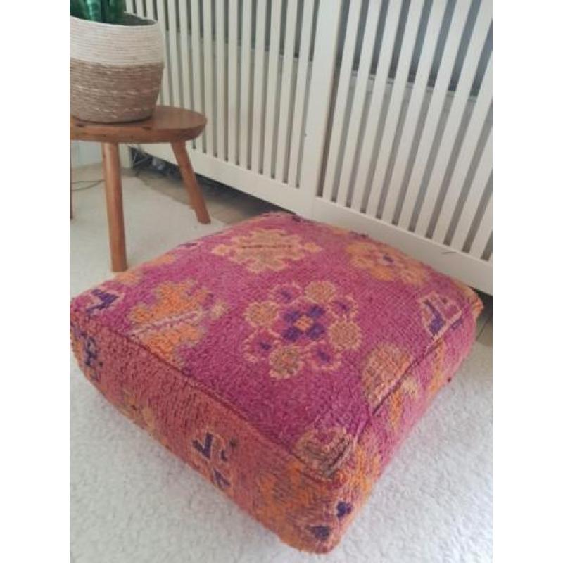 Marokkaans vintage Boujaad poef authentiek uit Marokko