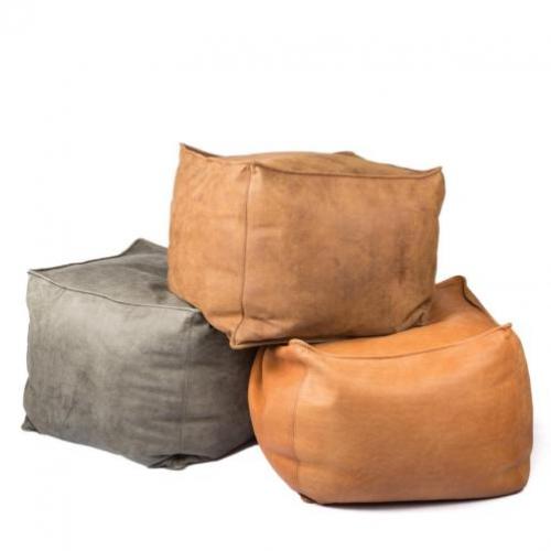Leren poef Surprise leer, diverse kleuren, handgemaakt