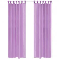 vidaXL Gordijnen voile 140x175 cm lila 2 st