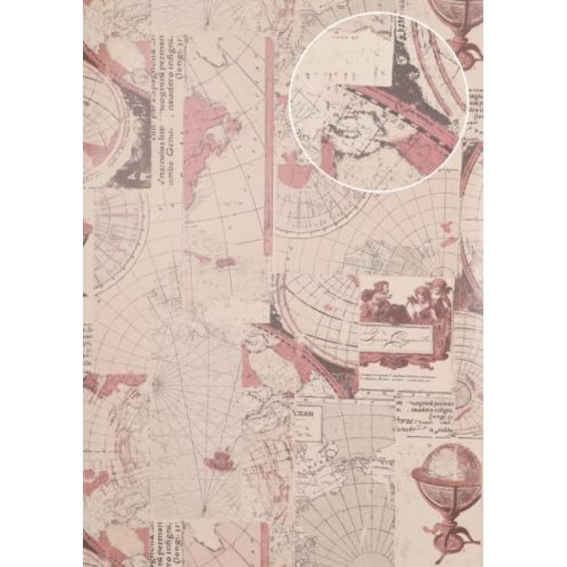 Grafisch behang Atlas SIG-586-4 vliesbehang glad in maritiem