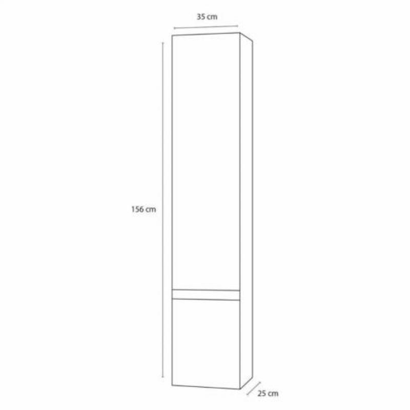 Badkamerkast Differnz Shout 156x35x25 cm Zwart (Links dra...