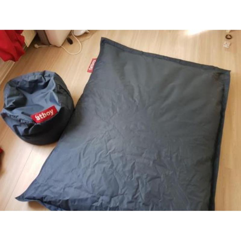 Fatboy zitzak donkerblauw + kleine zitzak