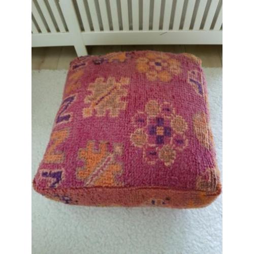 Marokkaans vintage Boujaad poef authentiek uit Marokko
